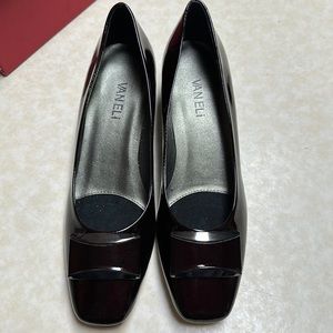Vaneli Wine Patent Leather Pumps, Size 8